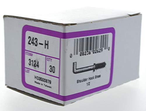 Hillman The Hillman Group 3124 Shoulder Hooks Brass, 1/2-Inch, 30-Pack - Image 3