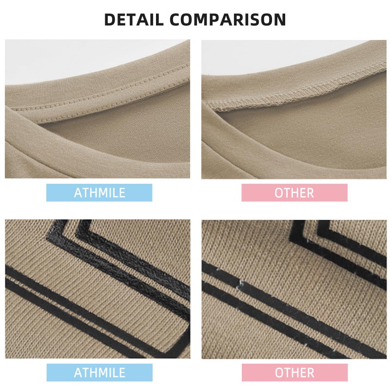 ATHMILE Womens Oversized T Shirts Loose Fit Crewneck Short Sleeve Tops Summer Casual Blouse Y2K 2025 Basic Tee Beach Khaki - Image 4
