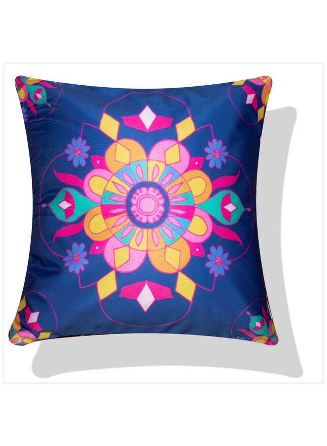Vendola Vendola Decorative Satin 250TC Sofa Cushion Pillow Covers, Multicolor, Set of 5 Ethnic Cushion Covers(Amber,18x18 Inches) - Image 3