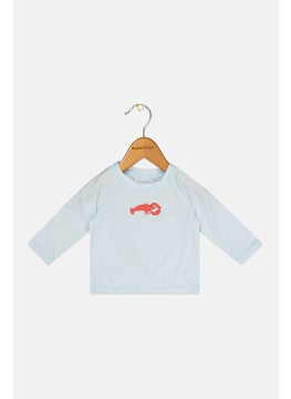 Starting Out Toddlers Boy Graphic Print Long Sleeves Rashguard, Light Blue  - Image 1