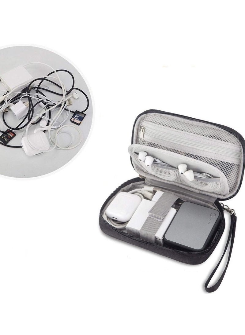 ماركة غير محددة Electronic Accessories Storage Bag Small Portable Travel Cable All-in-One Organizer for Power Cords, Chargers, Hard Drives, Headphones, USB, SD Cards, and More (Grey)  - Image 5