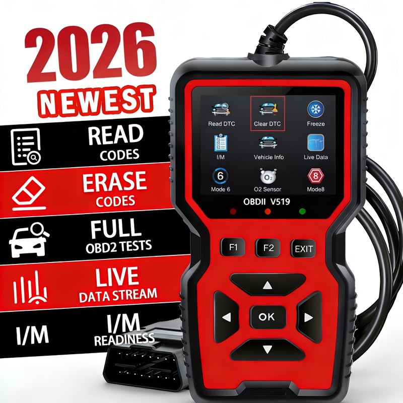 Orange 2025 OBD2 Scanner Diagnostic Tool Check Engine Code Reader Mode 6 Mode 8 I M Readiness Reset Auto Car Scan Tool For All OBDII Car Since 1996 - Image 1