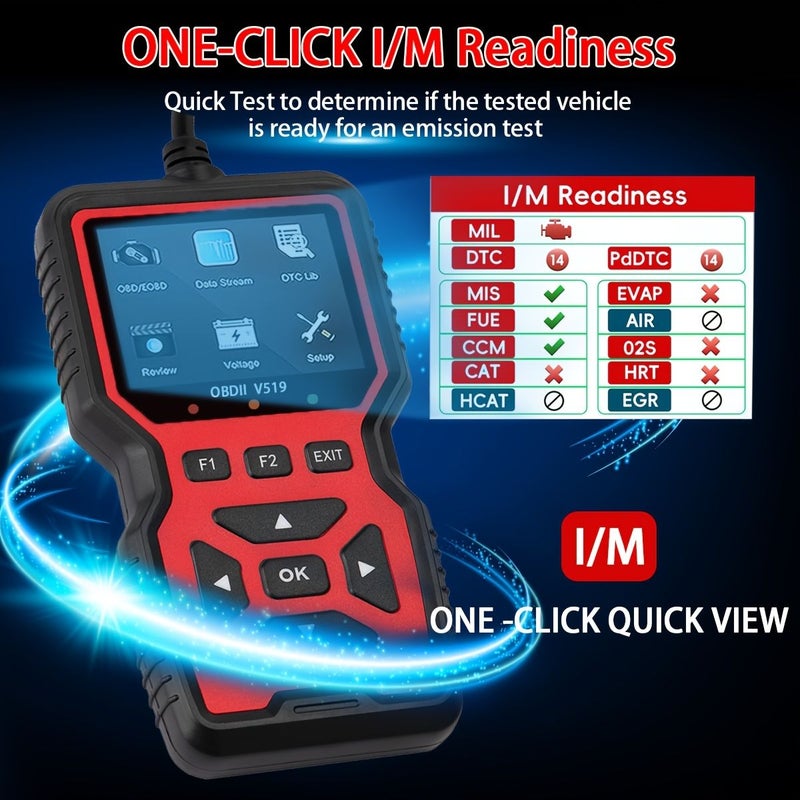 Orange 2025 OBD2 Scanner Diagnostic Tool Check Engine Code Reader Mode 6 Mode 8 I M Readiness Reset Auto Car Scan Tool For All OBDII Car Since 1996 - Image 4