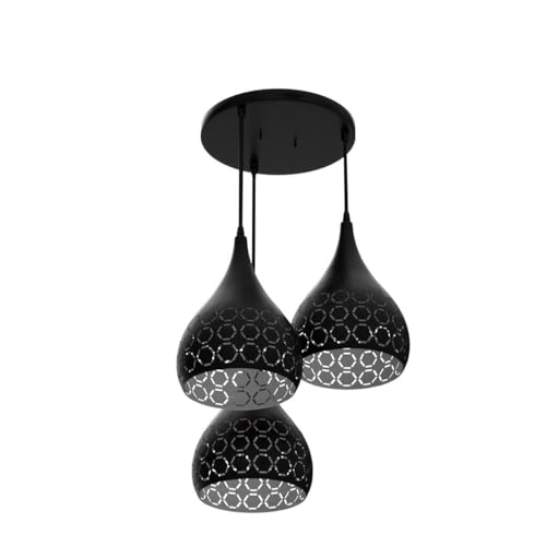 BrightLyt 3 Lights Round Cluster Ceiling Chandelier Hanging Light for Living Room, Pendant Lamps for Home Decoration (Aluminum) - Image 4