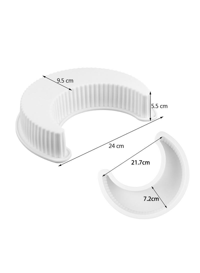 general 4-Piece Moon Shape Silicone Cake Mold White - Image 2