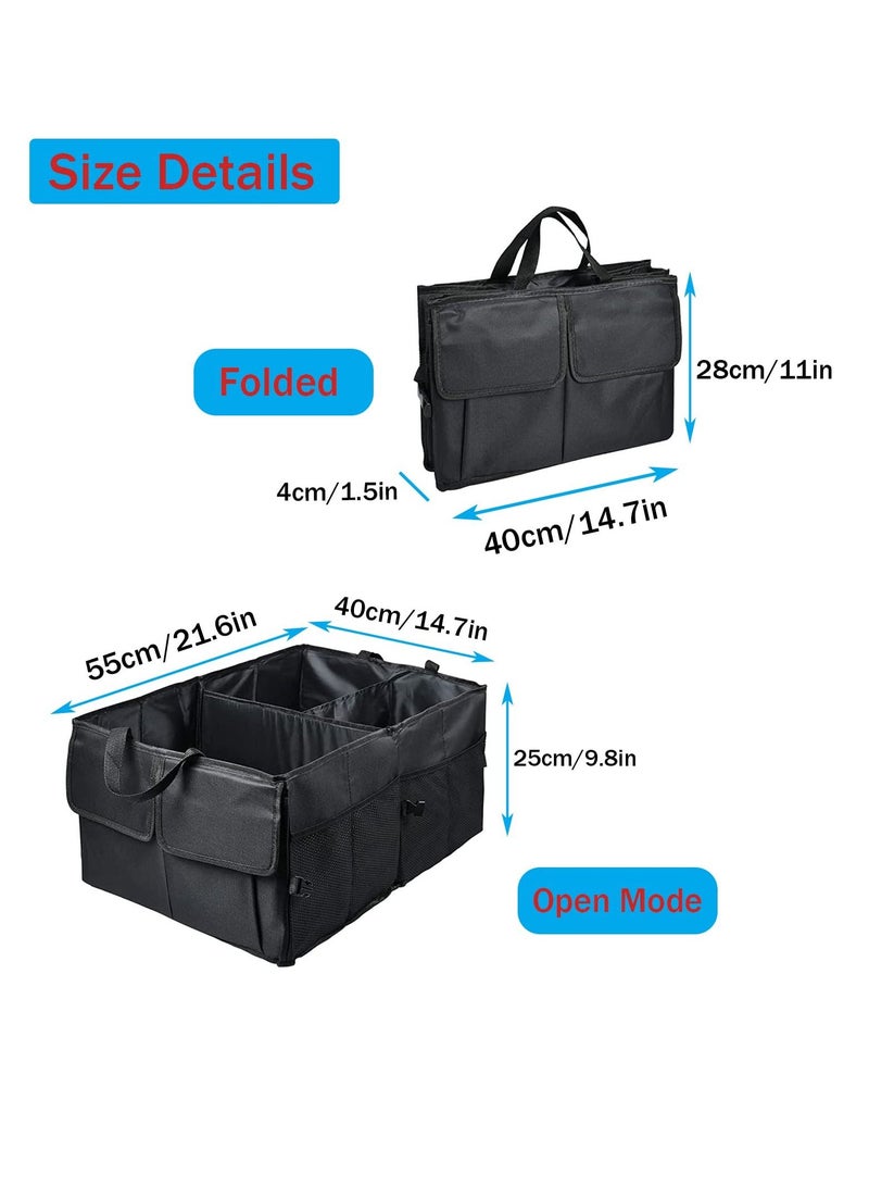 Excefore Car Boot Organiser, Collapsible Car Organiser, Adjustable Straps Super Large Volume,  Large Anti Slip Car Boot Tidy Storage, Durable for All Vehicle(Black) - Image 2