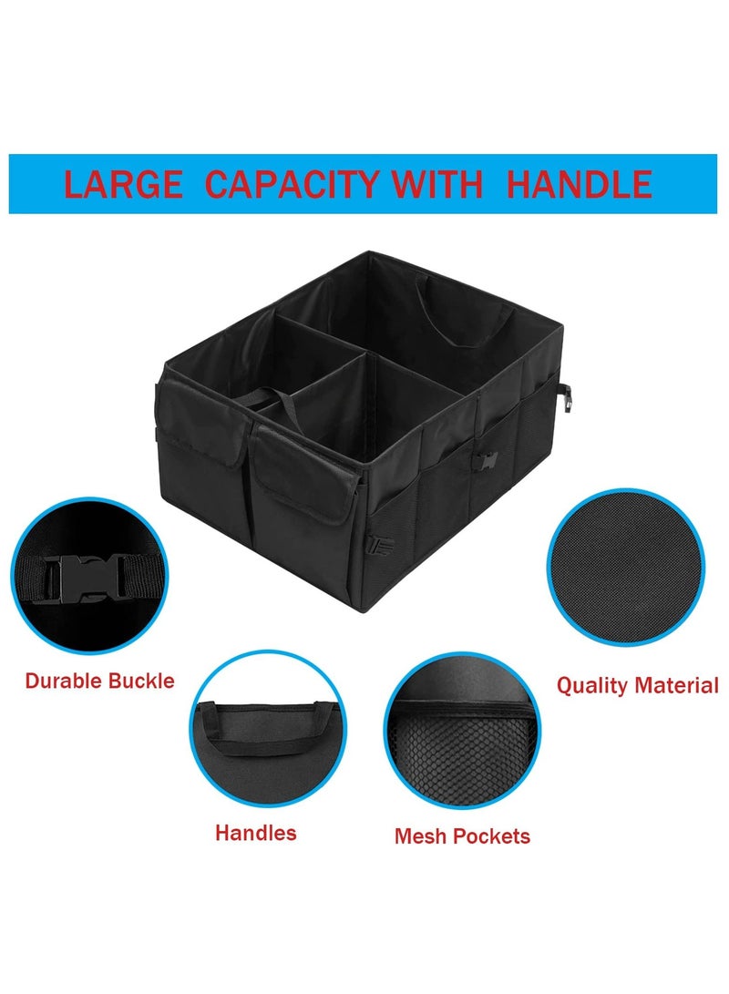 Excefore Car Boot Organiser, Collapsible Car Organiser, Adjustable Straps Super Large Volume,  Large Anti Slip Car Boot Tidy Storage, Durable for All Vehicle(Black) - Image 3