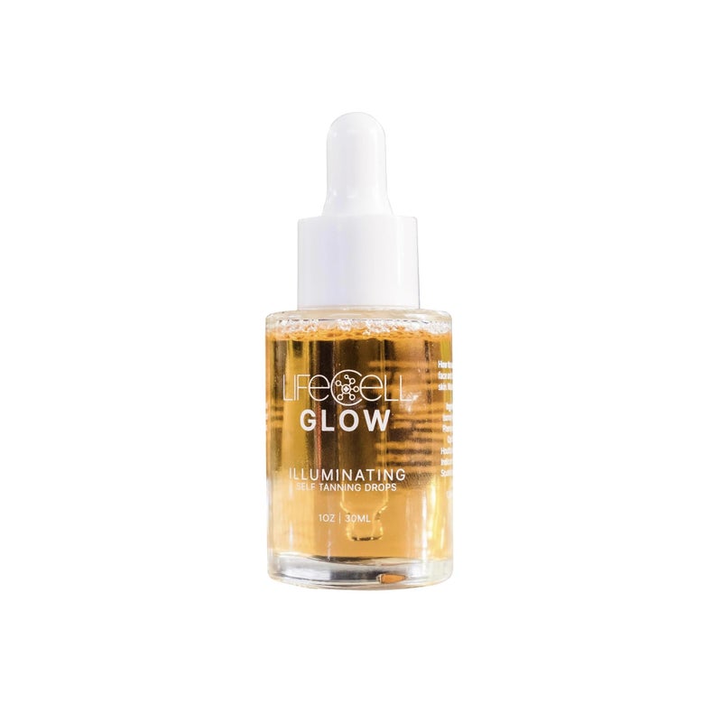 LifeCell Glow SelfTanning Drops for Face  Body DHA  Squalane Formula Customizable Tan StreakFree Hydrating FragranceFree NonComedogenic Safe for All Skin Types 1 Fl Oz