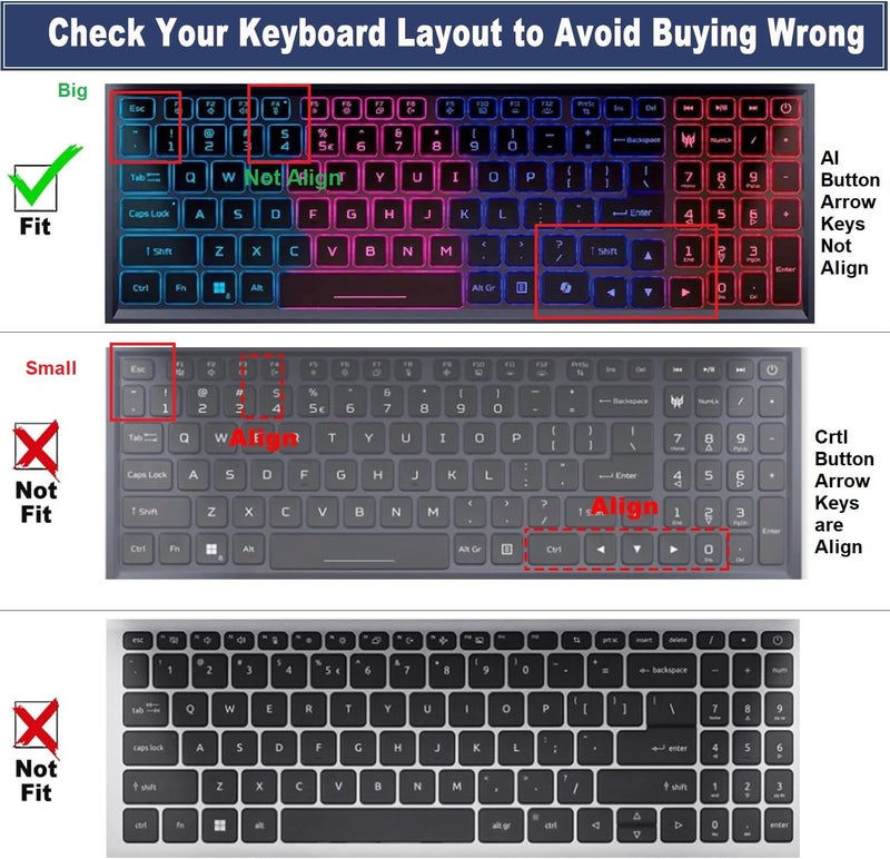 Saco Silicone Skin Keyboard Protector Cover Compatible for 2024 Acer Predator Helios Neo 16 PHN16-72 AI Gaming Laptop & 2024 Acer Predator Helios 16 PH16-72 AI Gaming Laptop - Transparent - Image 2