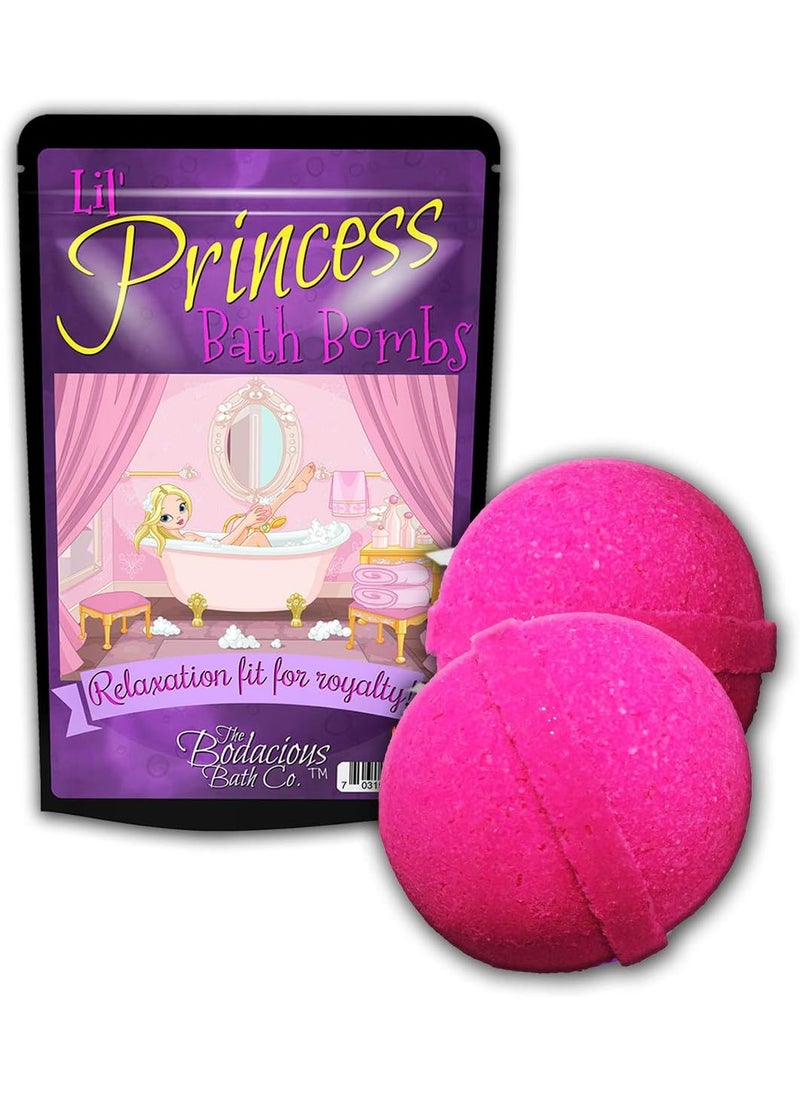 The Bodacious Bath Co. - Lil Princess Bath Bombs  Pretty Pink Luxurious Home Spa for Girls Stocking Stuffers for Young Ladies XL Bath Fizzers Handmade in The USA - Image 1
