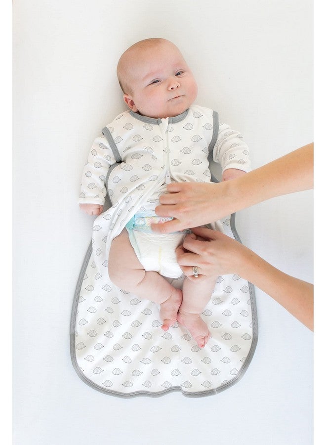 SwaddleDesigns Baby Sleep Sack 6-12 Months, Cotton Knit Wearable Blanket With 2-Way Zipper, Non-Weighted Sleeping Sack For Safer Sleep, Tiny Hedgehogs, Medium