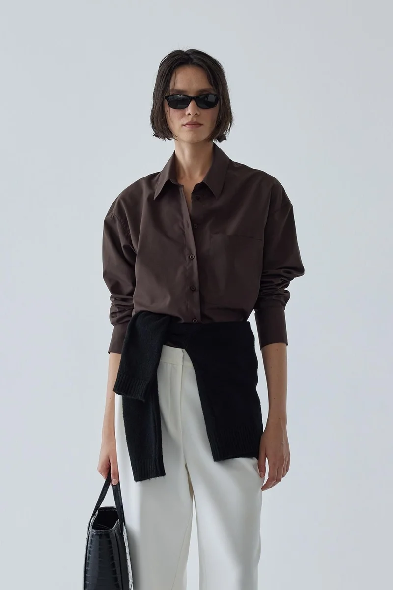 Suud Collection Bitter Brown Sortie Short Oversize Shirt