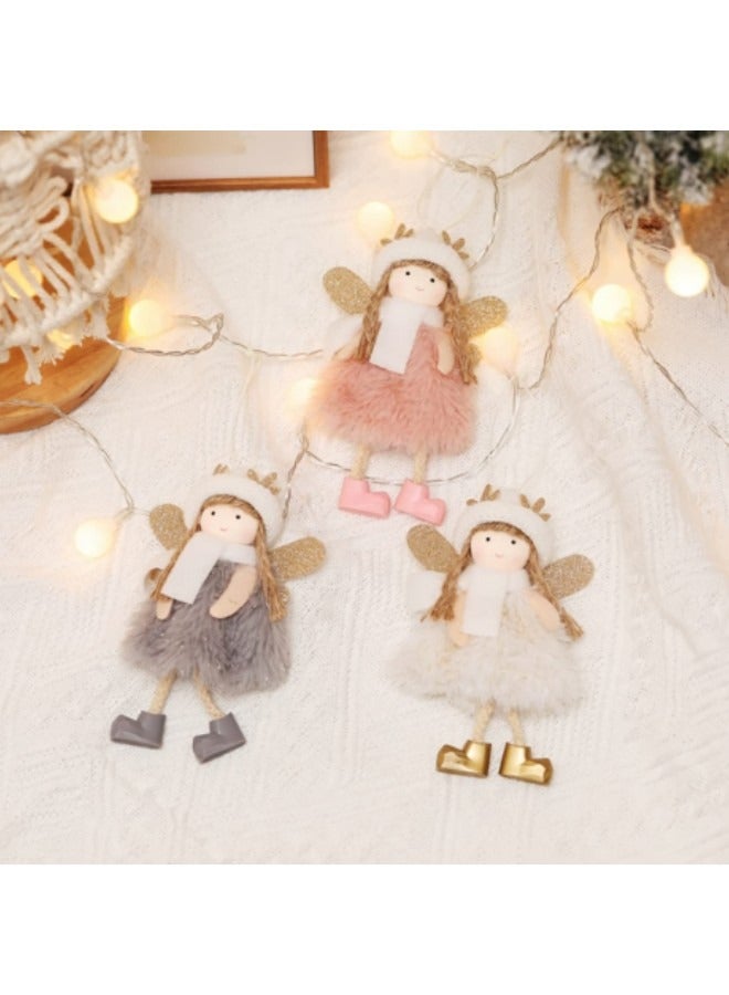 GGEROU Christmas Tree Decorations, Doll Christmas Tree Ornaments 3Pcs Elk Christmas Tree Ornaments with Bells Christmas Crafts Decorative Hanging Ornaments - Image 4