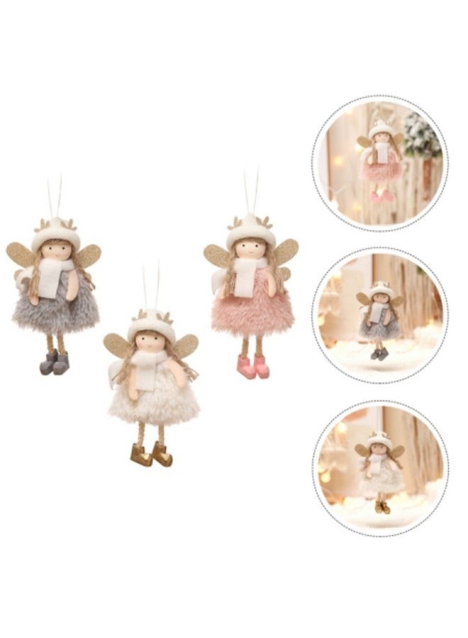 GGEROU Christmas Tree Decorations, Doll Christmas Tree Ornaments 3Pcs Elk Christmas Tree Ornaments with Bells Christmas Crafts Decorative Hanging Ornaments - Image 3