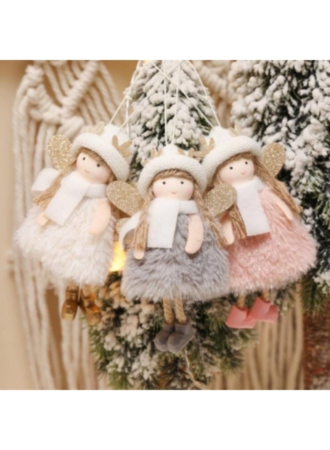 GGEROU Christmas Tree Decorations, Doll Christmas Tree Ornaments 3Pcs Elk Christmas Tree Ornaments with Bells Christmas Crafts Decorative Hanging Ornaments - Image 2