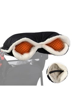 Orzbow Winter Stroller Gloves, Waterproof Stroller Mittens For Cold Weather With Berber Fleece, Universal Anti-Freeze Hand Muffs Easily Attaches To Stroller, Parents And Caregivers, Cozy & Warm, Black  - Image 1