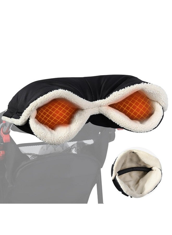 Orzbow Winter Stroller Gloves, Waterproof Stroller Mittens For Cold Weather With Berber Fleece, Universal Anti-Freeze Hand Muffs Easily Attaches To Stroller, Parents And Caregivers, Cozy & Warm, Black - Image 1