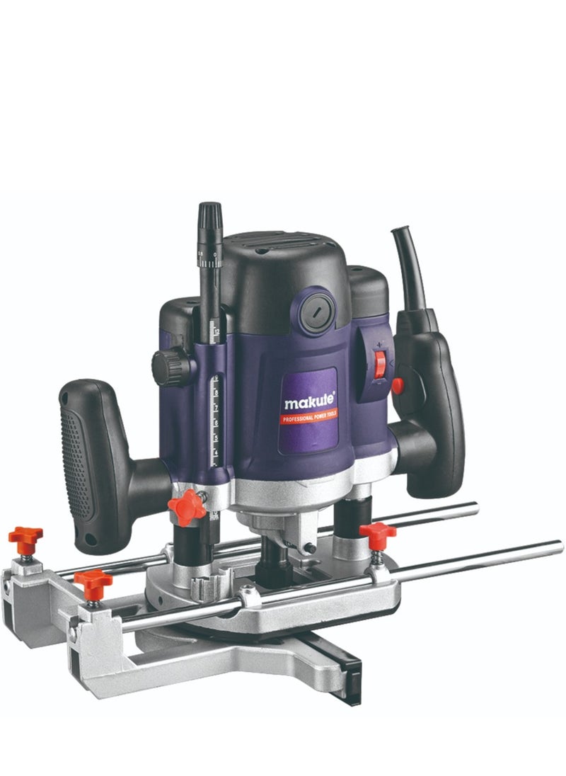 makute Electric Router, 12mm Carbon Steel, Variable Speed 6000-22000 RPM, 360° Adjustable Side Handle, Soft Grip for Antiskid Comfort, 2200W-  ER002  - Image 1