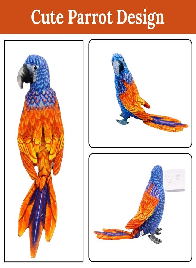 Tickles Cute Parrot Soft Stuffed Plush Bird Toy for Kids Boys & Girls Birthday Gifts (Size: 20 cm Color: Blue & Orange) - Image 5