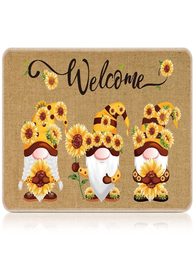 Zhanmai Welcome Mats Door Mat Indoor Entrance Cute Decorative Outdoor Doormats Non Slip Outside Door Mats for Front Spring Rugs, 16" x 28"(Sunflower) - Image 1