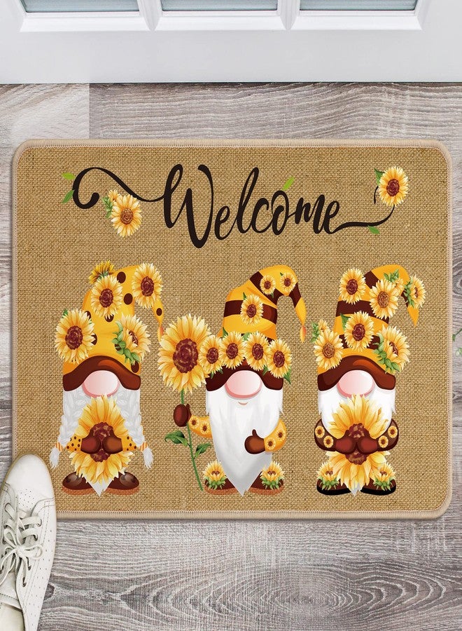 Zhanmai Welcome Mats Door Mat Indoor Entrance Cute Decorative Outdoor Doormats Non Slip Outside Door Mats for Front Spring Rugs, 16" x 28"(Sunflower) - Image 5