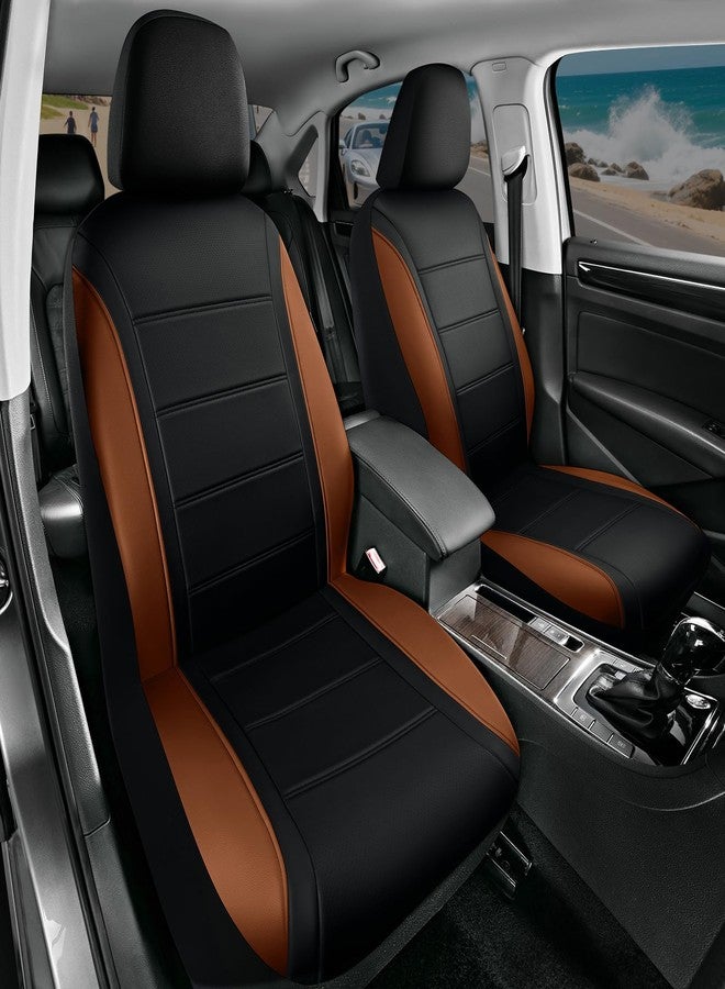 Road Comforts Leather Seat Covers, Breathable Car Seat Covers Front Seat for Men,Airbag Compatible, Automotive Seat Covers Set Universal Fit Most Cars,Vans,Truck,SUV - Image 2