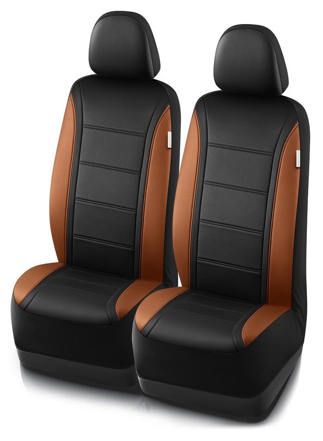 Road Comforts Leather Seat Covers, Breathable Car Seat Covers Front Seat for Men,Airbag Compatible, Automotive Seat Covers Set Universal Fit Most Cars,Vans,Truck,SUV - Image 1