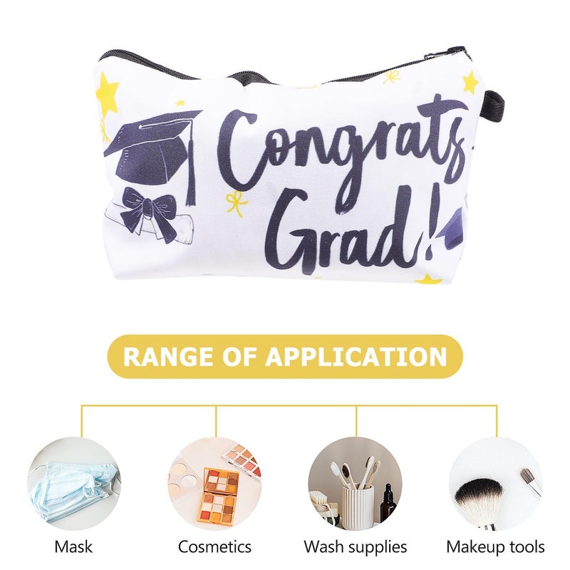 Lightweight 3D Printing Makeup Bag Waterproof Zipper Pouch For Travel Toiletries Organizing Black - Image 4