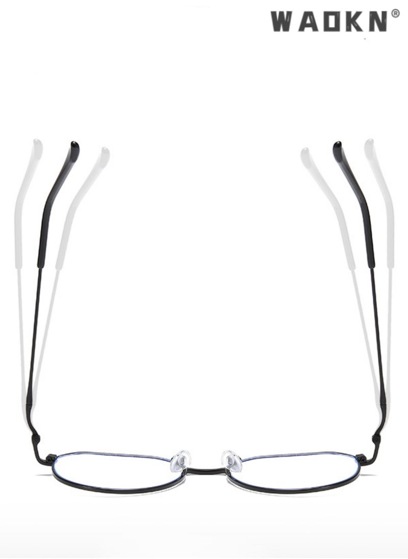 WAOKN - Anti Blue Light Glasses Women Men - Retro Round Computer Glasses Blue Light Filter Digital Devices with Metal Frame 100% UV Protection, Anti Eye Eyestrain UV 400 Protection Reading Gaming Glasses - Image 1