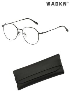 Anti Blue Light Glasses Women Men - Retro Round Computer Glasses Blue Light Filter Digital Devices with Metal Frame 100% UV Protection, Anti Eye Eyestrain UV 400 Protection Reading Gaming Glasses