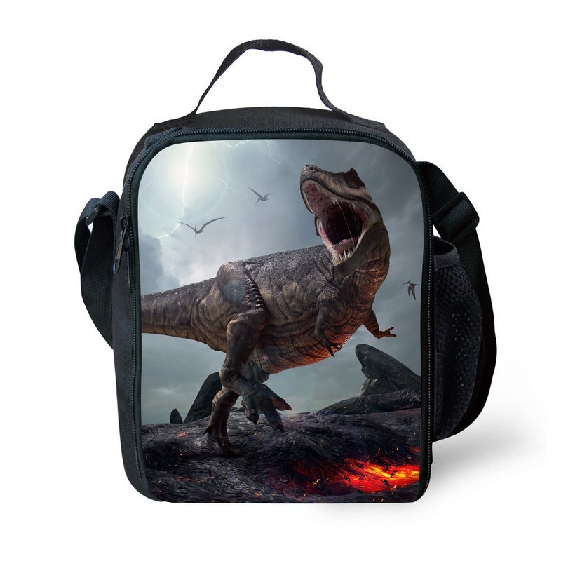 CARBEEN 3D Animal Dinosaur Cat Shark Husky and Dolphin Insulated Lunch Box Cooler Bag DINOSAUR3