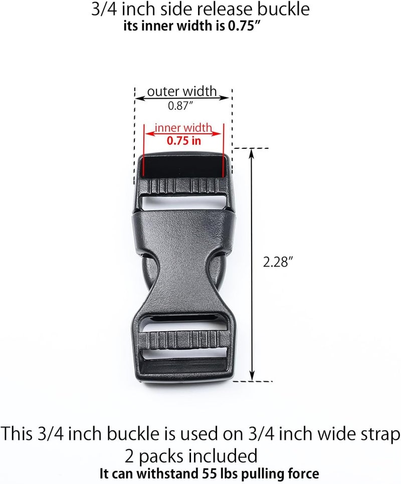 Baitoo Quick Side Release Buckle, Heavy Duty Plastic Snap Buckle Clip Clasp Fasteners for Backpack Strap - Image 2
