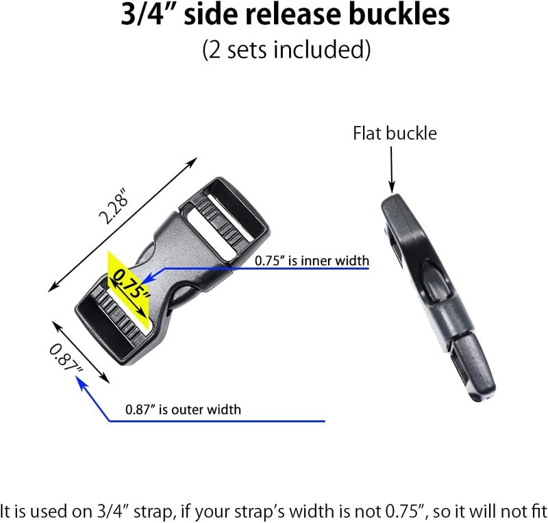 Baitoo Quick Side Release Buckle, Heavy Duty Plastic Snap Buckle Clip Clasp Fasteners for Backpack Strap - Image 5