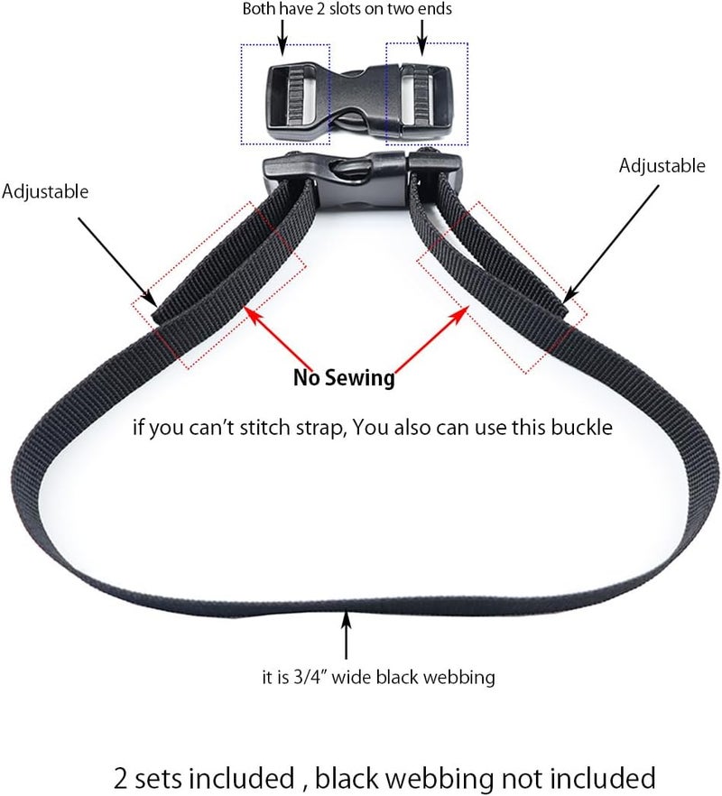 Baitoo Quick Side Release Buckle, Heavy Duty Plastic Snap Buckle Clip Clasp Fasteners for Backpack Strap - Image 4