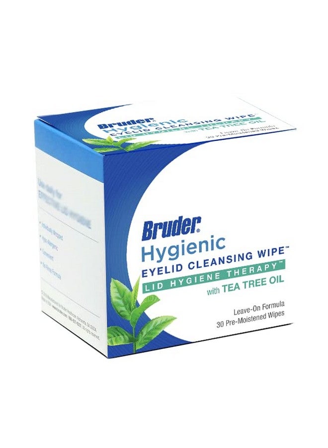 Bruder Hygienic Eyelid Cleansing Wipes with Tea Tree Oil l Relief from Demodex l Pre-Moistened, Rinse-Free Exfoliating Wipes Remove Excess Oil and Debris from Eyelids & Lashes l 30 Count Box - Image 1
