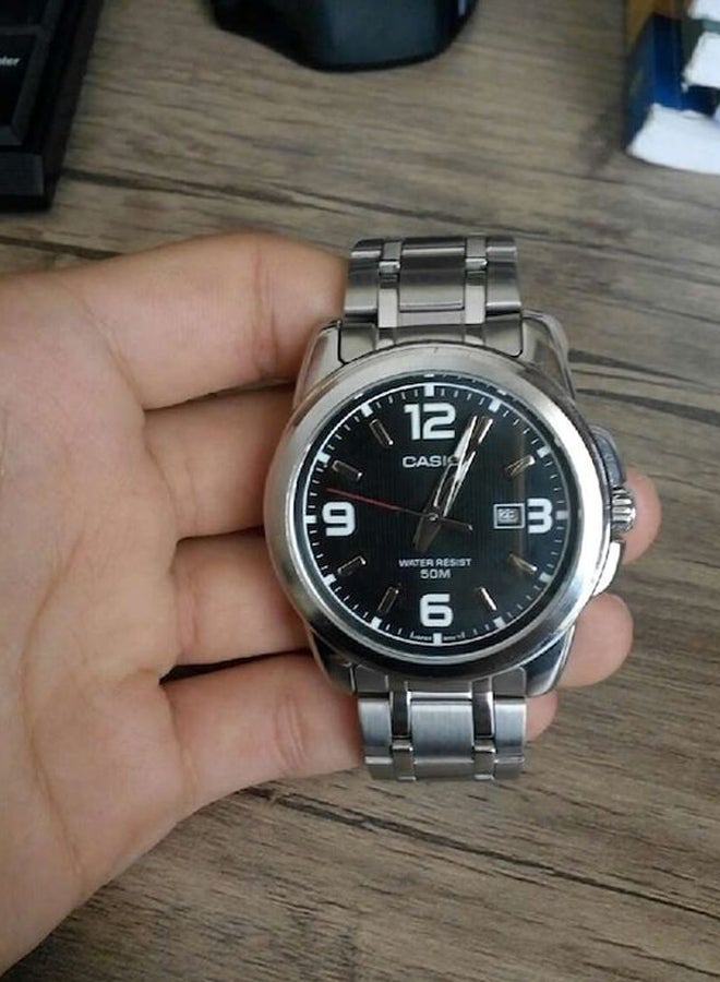 CASIO Men Stainless Steel Analog Wrist Watch MTP-1314D-1AVDF - 50 mm - Silver - Image 5