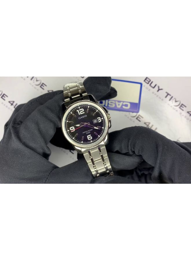 CASIO Men Stainless Steel Analog Wrist Watch MTP-1314D-1AVDF - 50 mm - Silver - Image 4