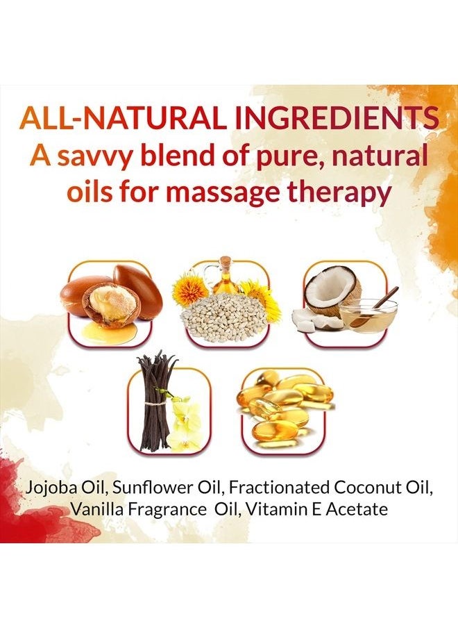 Fox Envy Body Massage Oil with Jojoba & Coconut Oil - Relaxing Vanilla Scent Massaging Oil for Women & Men - 1 Bottle, 8 fl oz  - Image 2