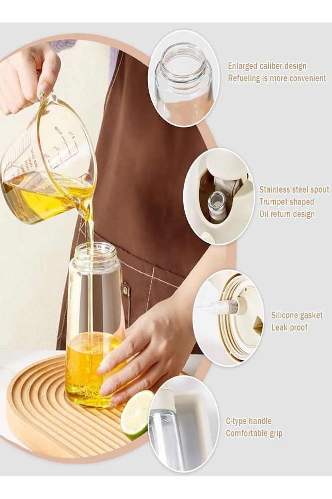 BELLSBERRY 2-in-1 Oil Dispenser & Sprayer Bottle – 470ml Glass Non-Drip Refillable Oil Mister for Kitchen, Grilling & More - Image 5