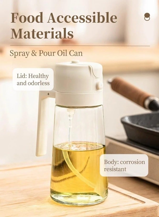BELLSBERRY 2-in-1 Oil Dispenser & Sprayer Bottle – 470ml Glass Non-Drip Refillable Oil Mister for Kitchen, Grilling & More - Image 4