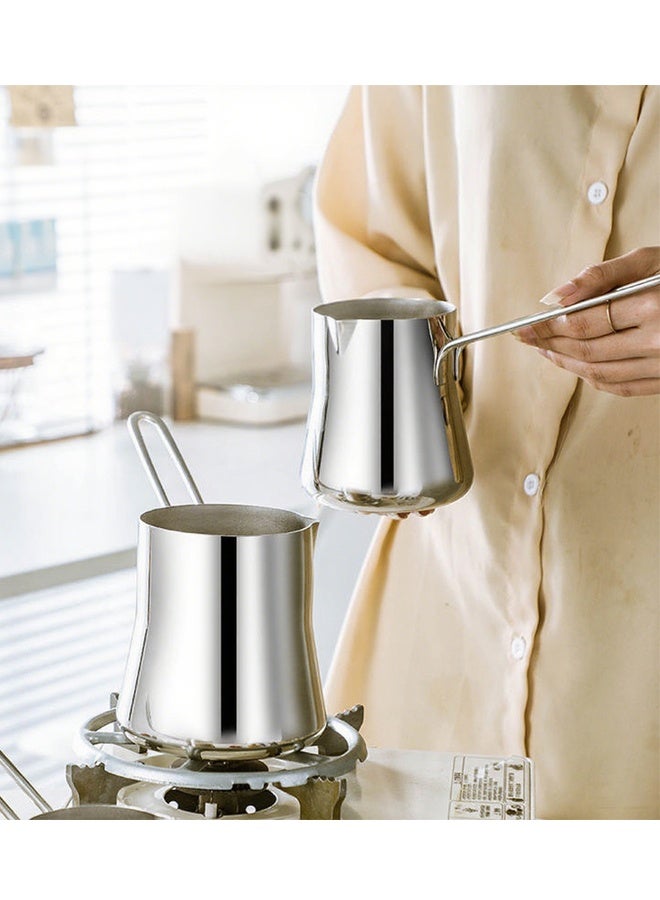 Stainless Steel Turkish Coffee Pot 250ml - Traditional for Authentic Turkish Coffee, Stovetop & Induction Safe, Small Coffee Maker with Ergonomic Handle - Ideal for Home, Café & Coffee Enthusiasts - Image 1