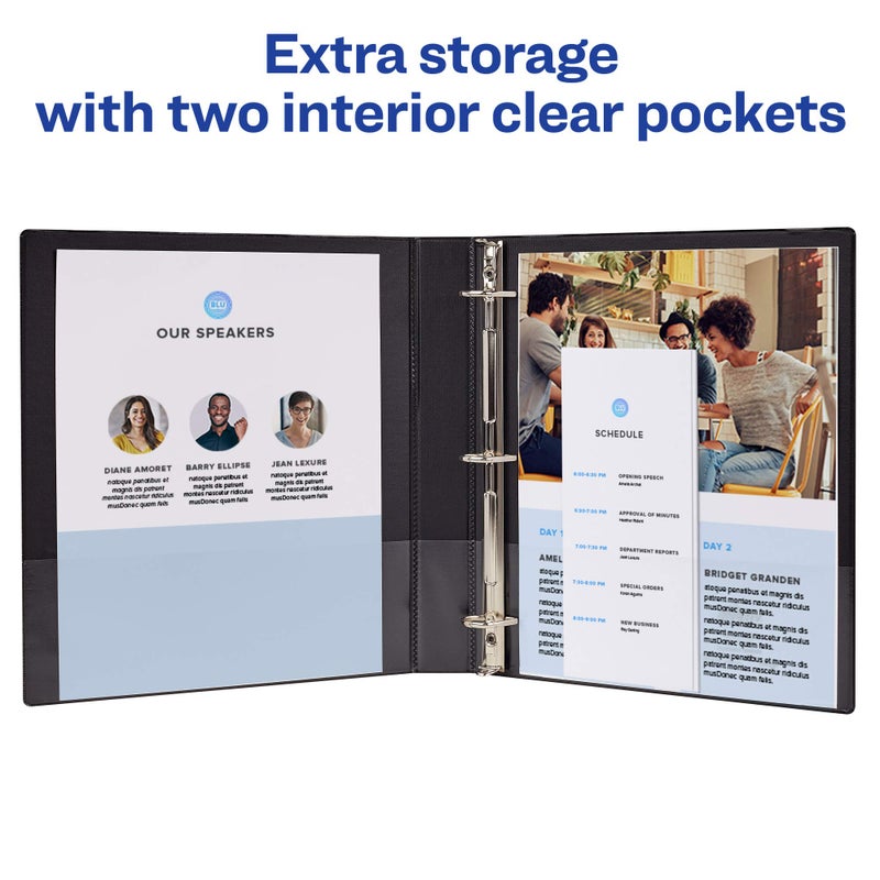 Avery Durable 3 Ring Binder, 1" Slant Rings, 1 Black Binder (27250) - Image 4