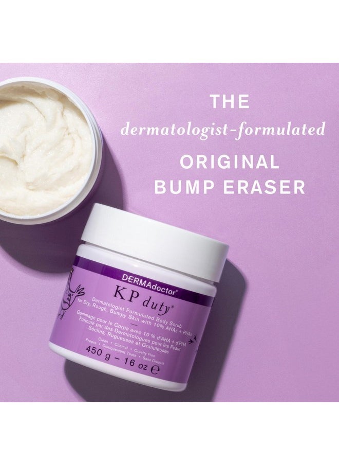 DERMAdoctor - DERMAdoctor KP Bump Eraser Body Scrub Dermatologist Formulated Exfoliant | Keratosis Pilaris Treatment For Dry And Bumpy Skin 10% AHAs + PHAs - 16 fl oz - Image 1