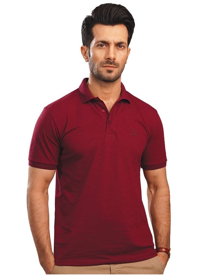 MENDEEZ - Mendeez Men’s Classic Basic Red Cotton Regular Fit Polo Neck T Shirt Casual - Image 1