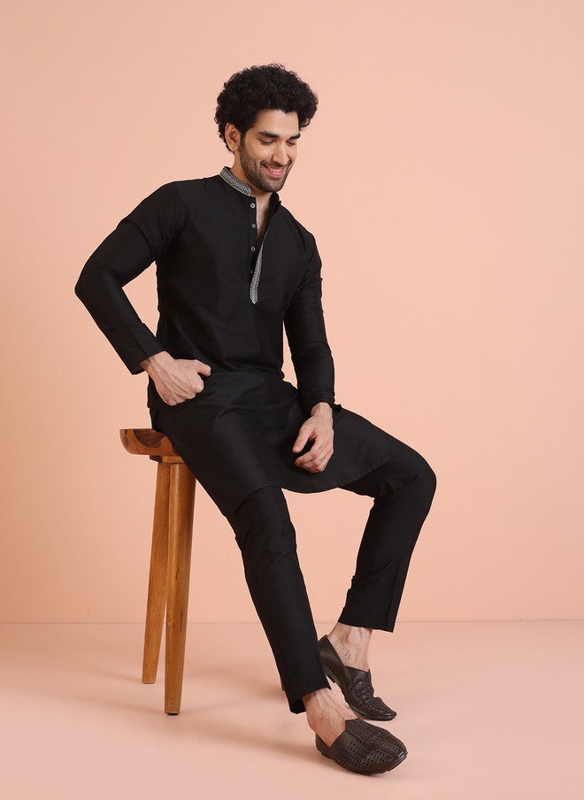 KISAH Regular Pure Cotton Kurta with Trousers - Image 1