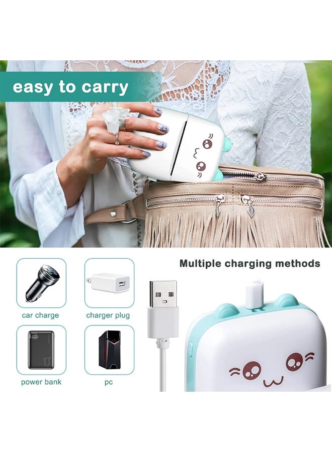 طابعة حرارية صغيرة محمولة بتقنية البلوتوث – طباعة لاسلكية بدون حبر بدقة 200dpi – طابعة ملاحظات وملصقات وQR كود – بطارية 1000 مللي أمبير – تصميم مدمج وسهل الحمل – مناسبة للاستخدام اليومي والعمل والدراسة - Image 3