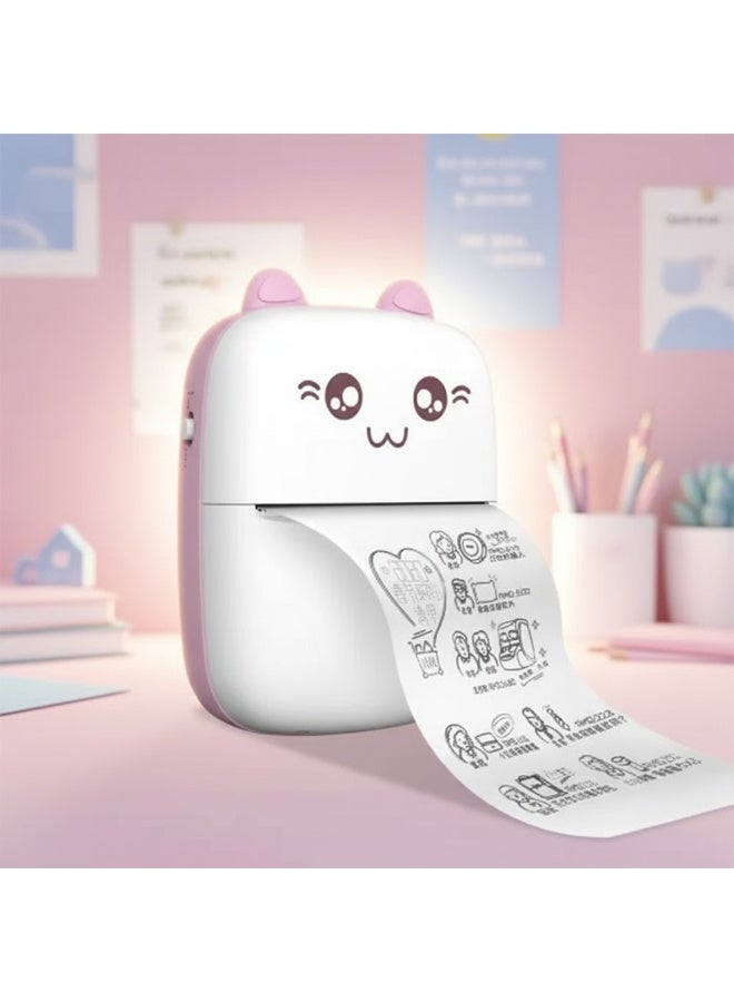 طابعة حرارية صغيرة محمولة بتقنية البلوتوث – طباعة لاسلكية بدون حبر بدقة 200dpi – طابعة ملاحظات وملصقات وQR كود – بطارية 1000 مللي أمبير – تصميم مدمج وسهل الحمل – مناسبة للاستخدام اليومي والعمل والدراسة - Image 1