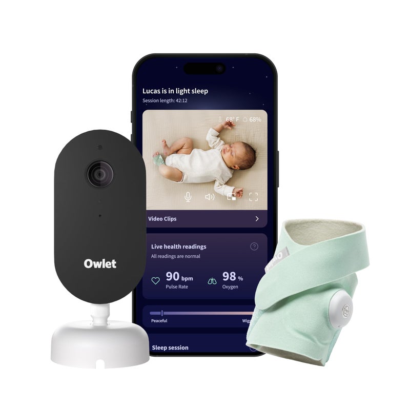 Owlet Dream Duo Gen 3 Smart Baby Monitor AllinOne Bundle 2K HD Video Baby Monitor with Alerts Owlet Dream Sock Tracks Babys Oxygen Heart Rate Sleep Health Insights via App Mint - Image 2