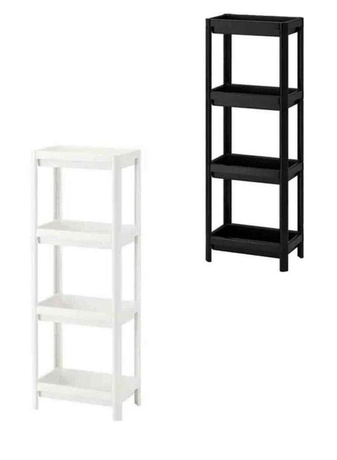 Home storage rack consisting of 4 layers in two colors black and white - Image 2