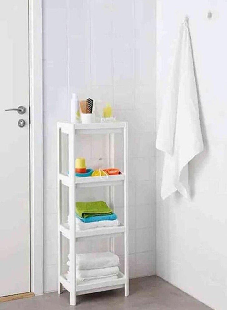 Home storage rack consisting of 4 layers in two colors black and white - Image 1